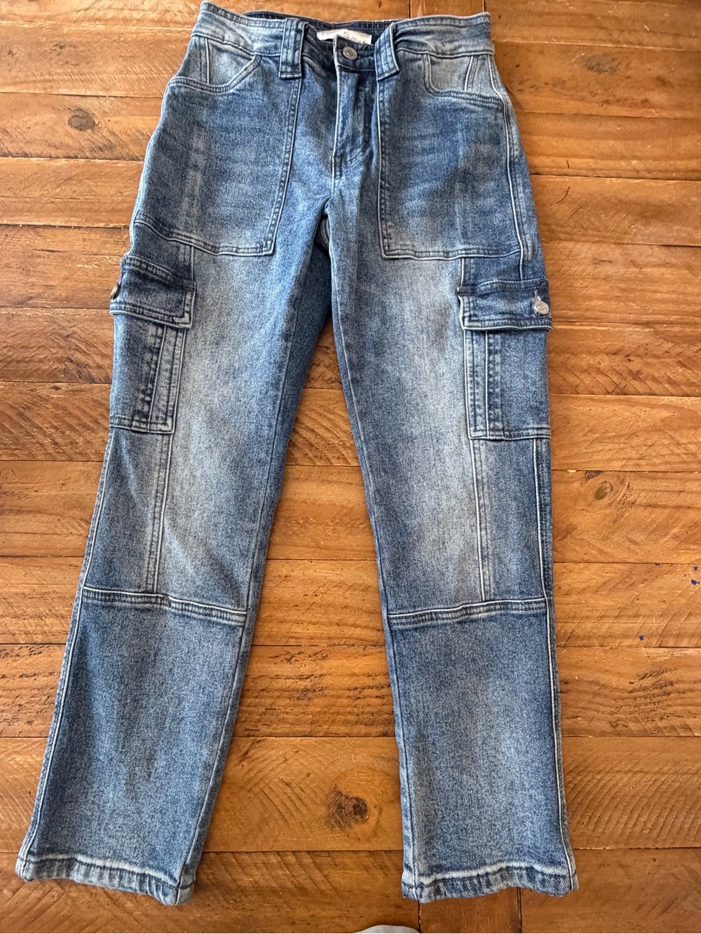 KanCan Light Blue Washed Cargo Jeans